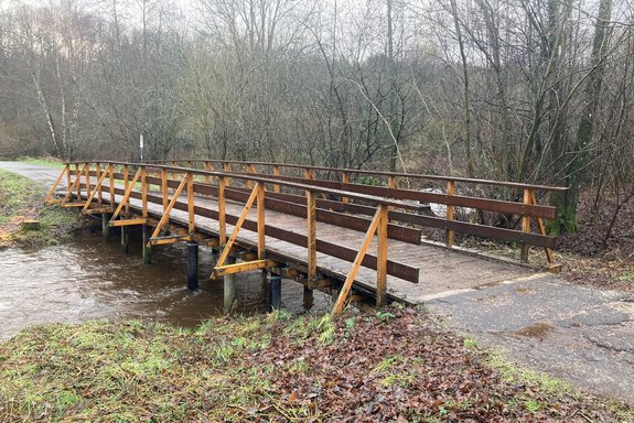 Brücke am Rundweg des Losheimer Stausees