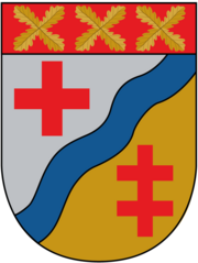 Wappen der ehemaligen Gemeinde Bachem, seit 1974 Ortsteil von Losheim am See
